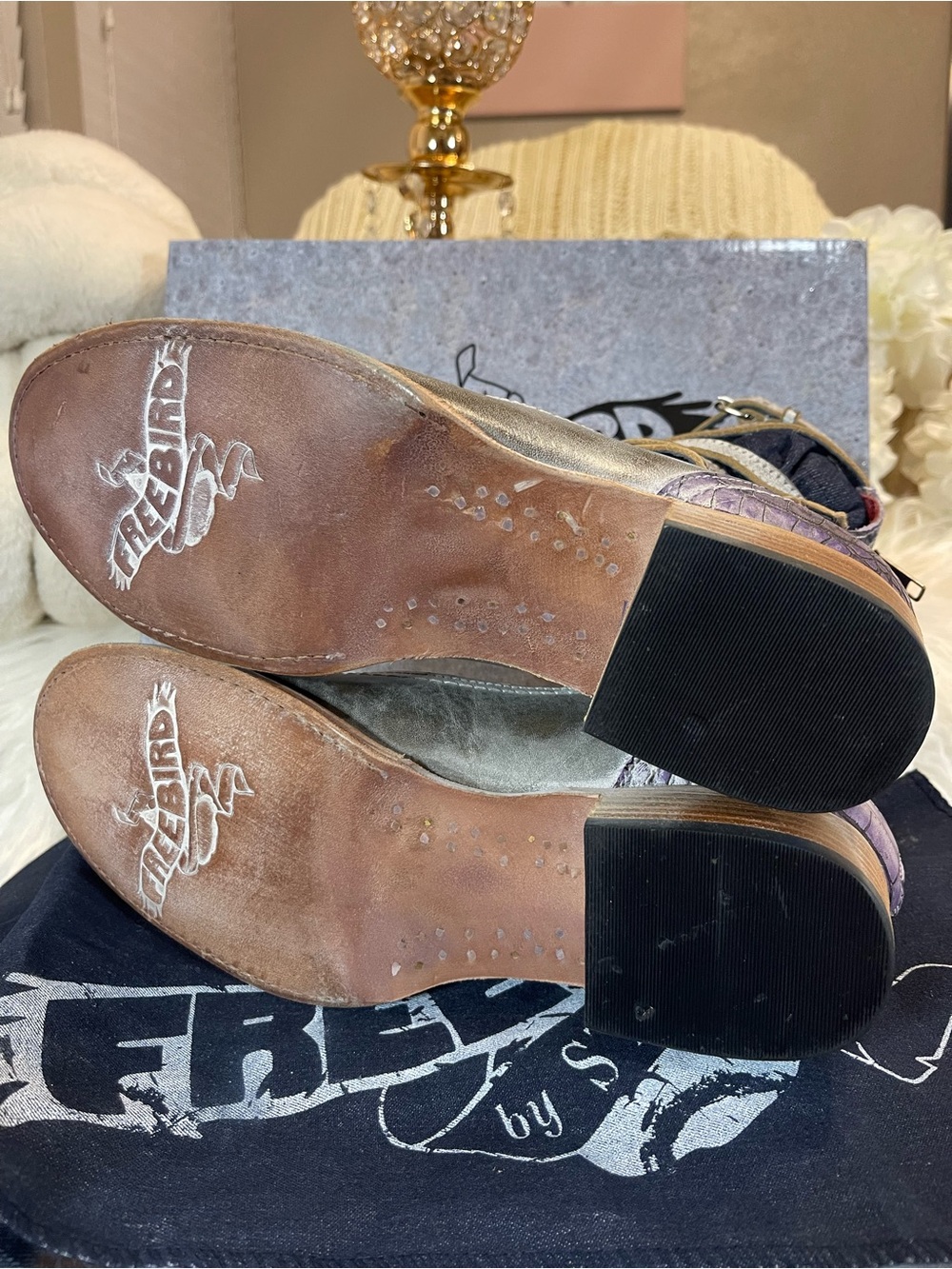 Freebird by Steven LIKE NEW Martina Strappy MaryJane Pumps in Ice Multi MSRP$245 - Picture 5 of 9